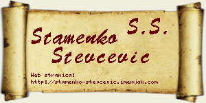 Stamenko Stevčević vizit kartica